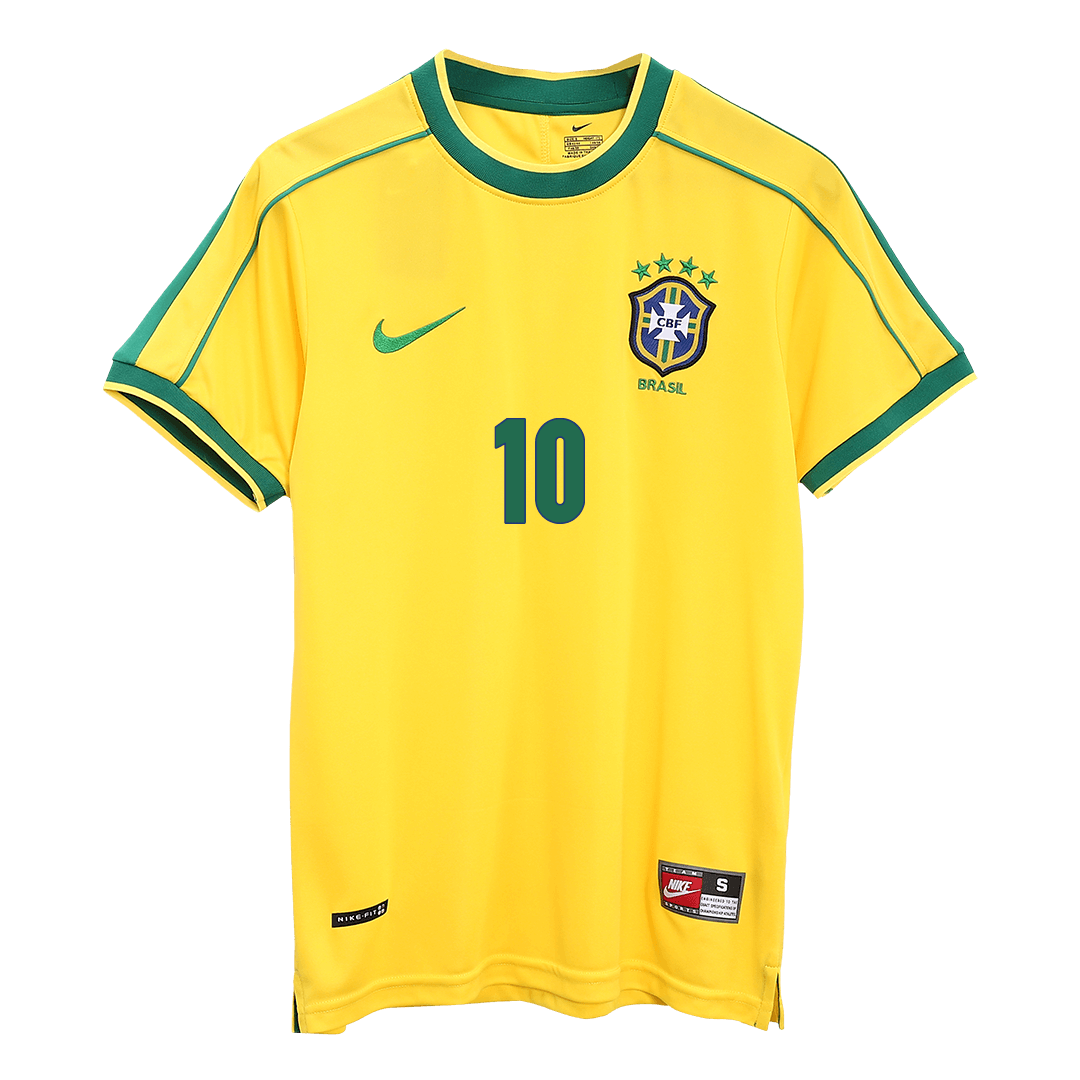 Retro 1998 World Cup RIVALDO #10 Brazil Home Soccer Jersey - Pro Jersey Shop