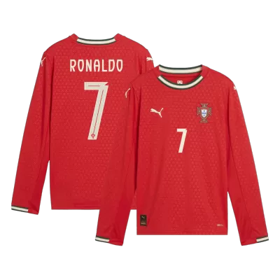 Men's RONALDO #7 Portugal Home Long Sleeves Soccer Jersey Shirt 2025 - Fan Version - Pro Jersey Shop