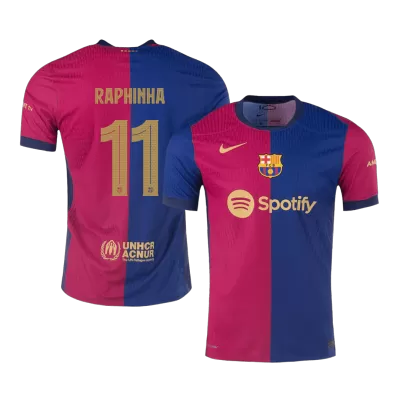 UCL Men's Authentic RAPHINHA #11 Barcelona Home Soccer Jersey Shirt 2024/25 - Player Version - Pro Jersey Shop