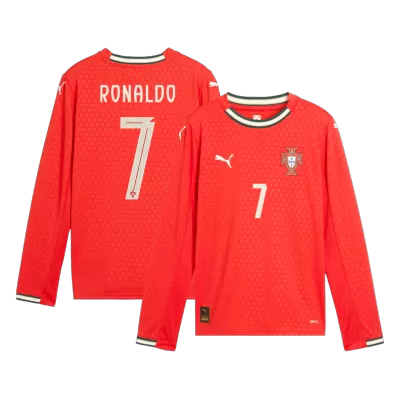 Men's RONALDO #7 Portugal Home Long Sleeves Soccer Jersey Shirt 2025 - Fan Version - Pro Jersey Shop