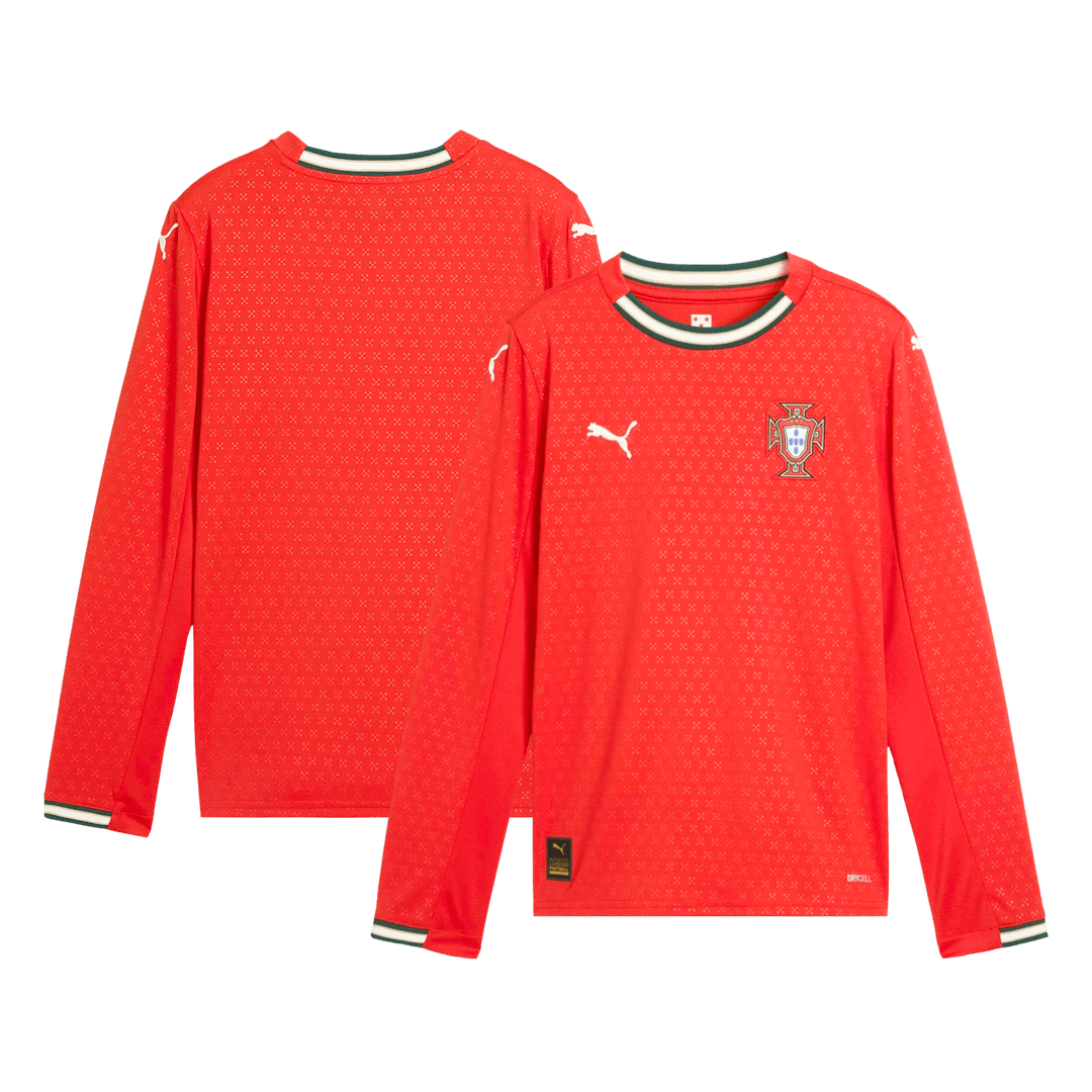 Men's Portugal Home Long Sleeves Soccer Jersey Shirt 2025 - Fan Version - Pro Jersey Shop