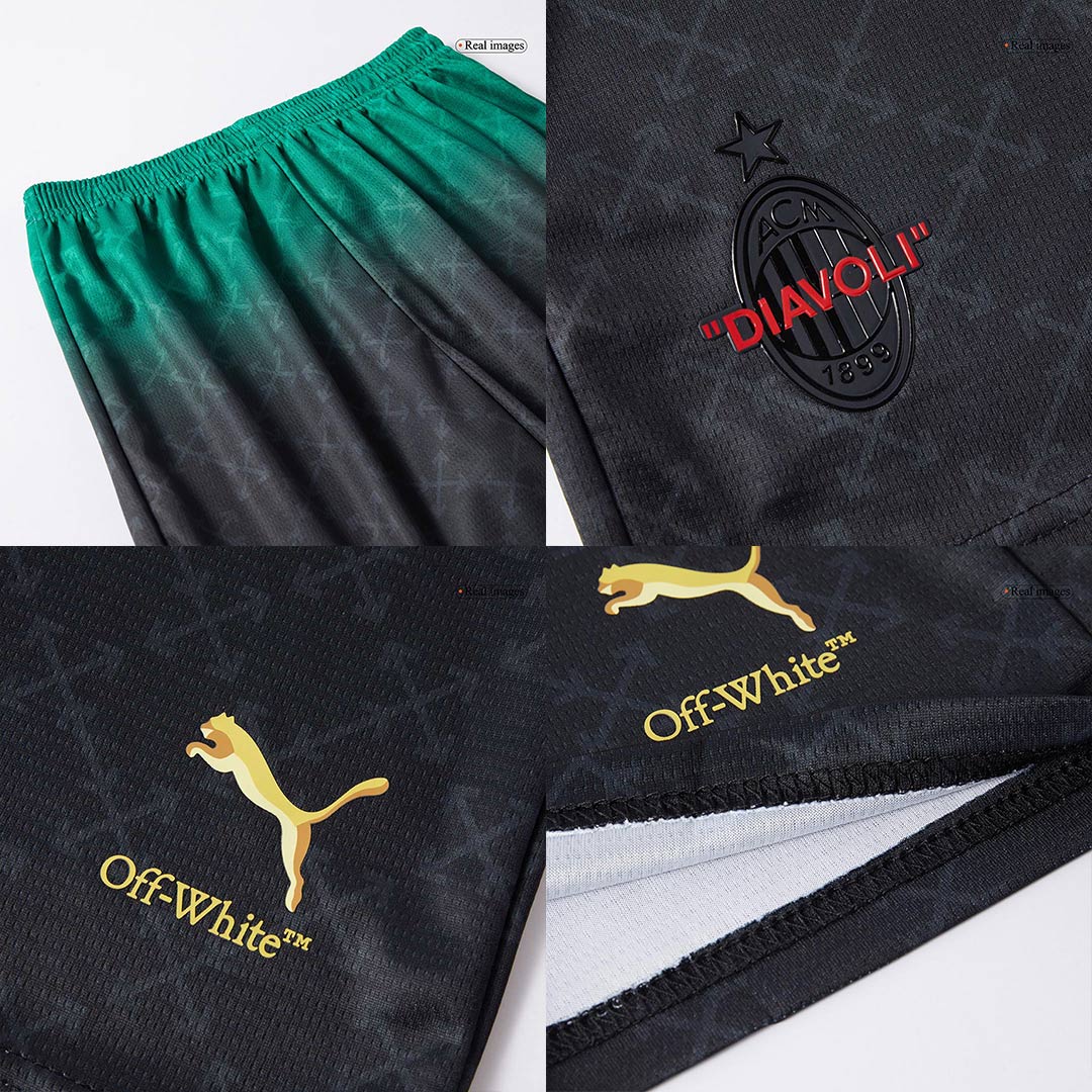 Kids AC Milan Fourth Away Soccer Jersey Kit (Jersey+Shorts) - Pro Jersey Shop