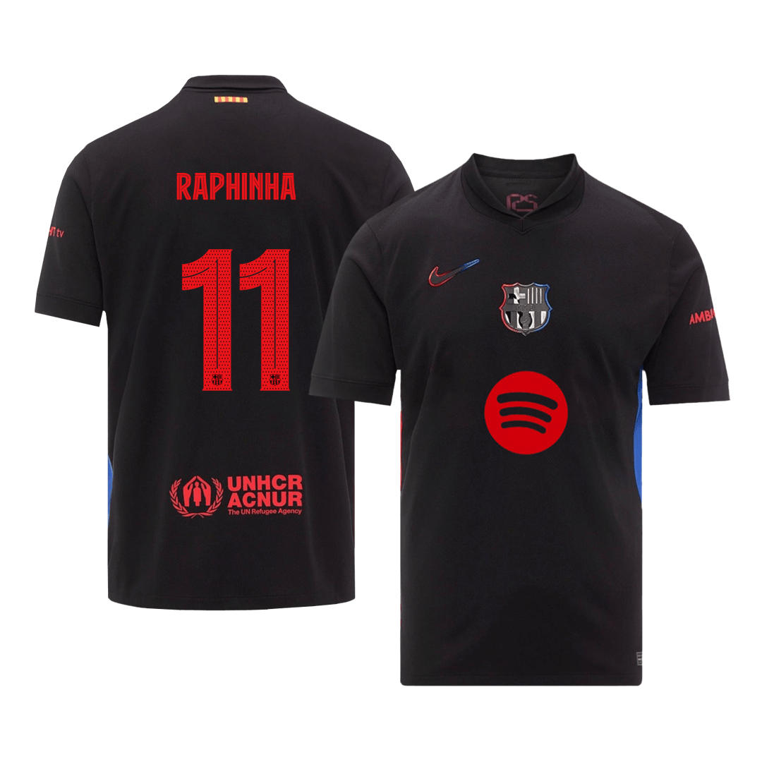 Premium Quality UCL Men's RAPHINHA #11 Barcelona Away Soccer Jersey Shirt - Fan Version - Pro Jersey Shop