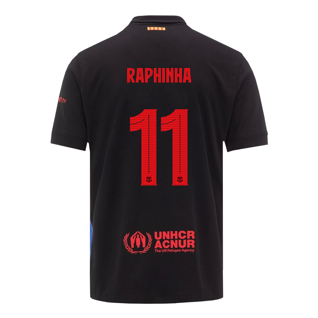 Premium Quality UCL Men's RAPHINHA #11 Barcelona Away Soccer Jersey Shirt - Fan Version - Pro Jersey Shop