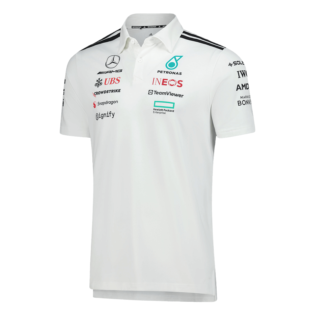 Men's Mercedes AMG Petronas F1 Team Polo 2025 - White - Pro Jersey Shop