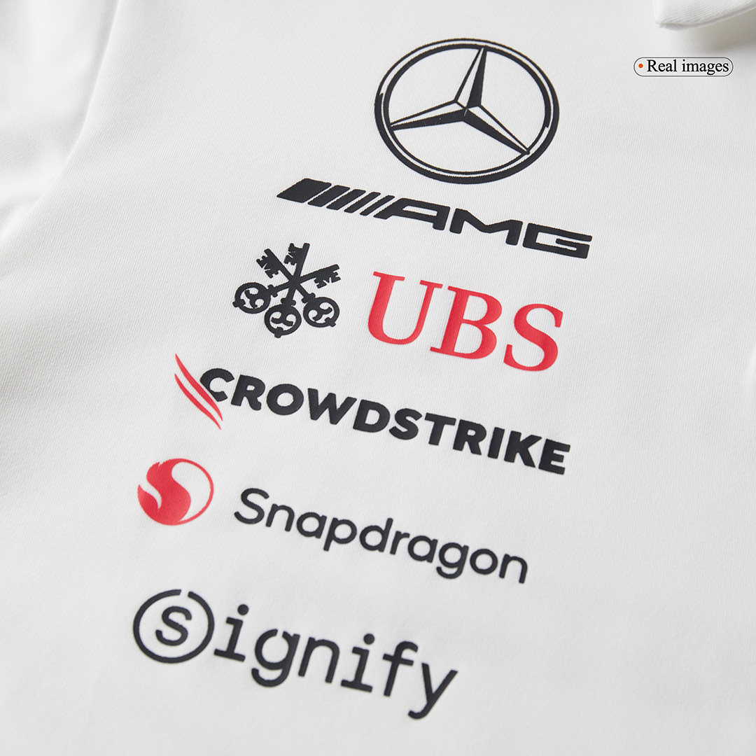 Men's Mercedes AMG Petronas F1 Team Polo 2025 - White - Pro Jersey Shop