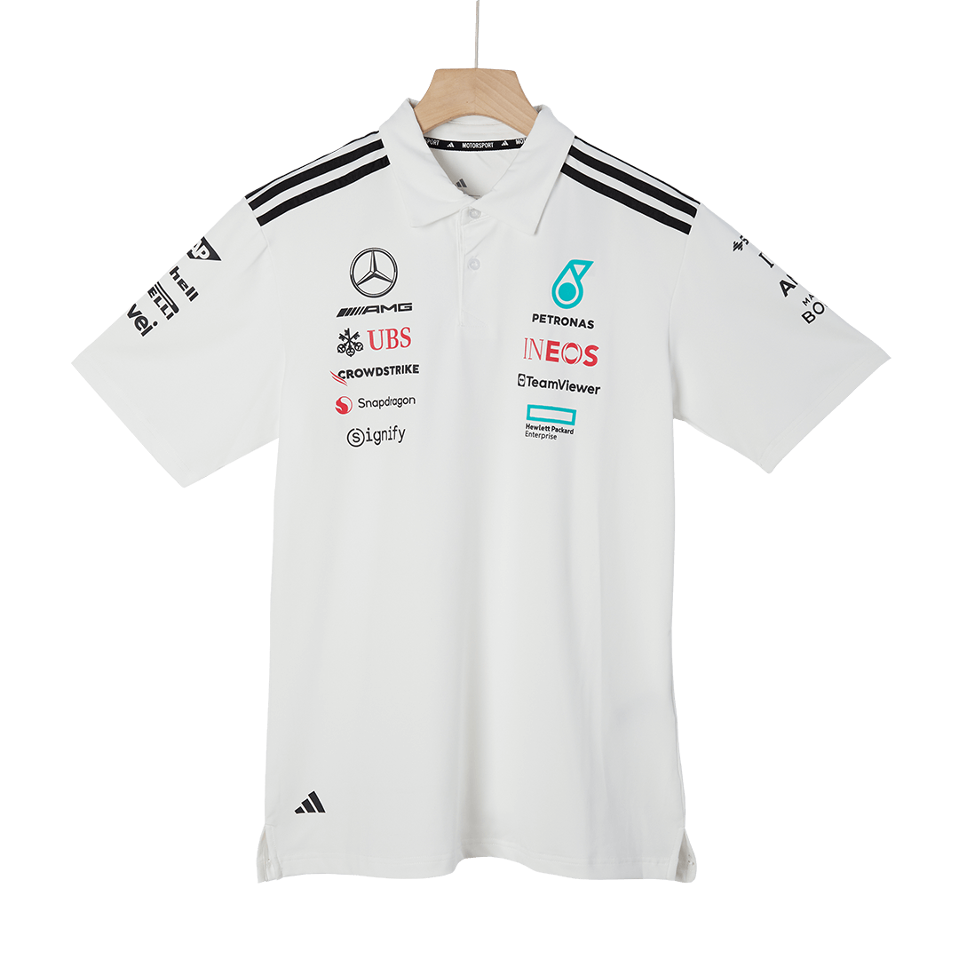 Men's Mercedes AMG Petronas F1 Team Polo 2025 - White - Pro Jersey Shop
