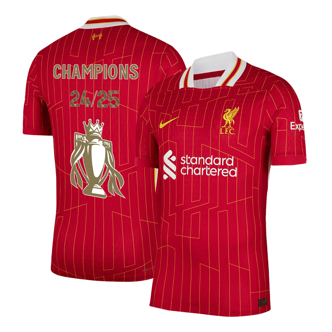 Men's Authentic Liverpool Home Soccer Jersey Shirt CHAMPIONS - Player Version - Pro Jersey Shop
