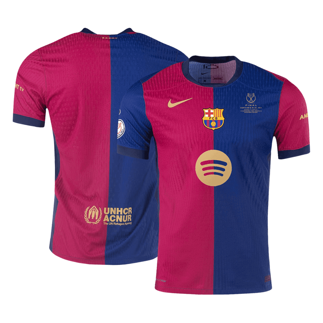 Men's Authentic Barcelona Home Soccer Jersey Shirt Copa del Rey Final - Player Version - Pro Jersey Shop
