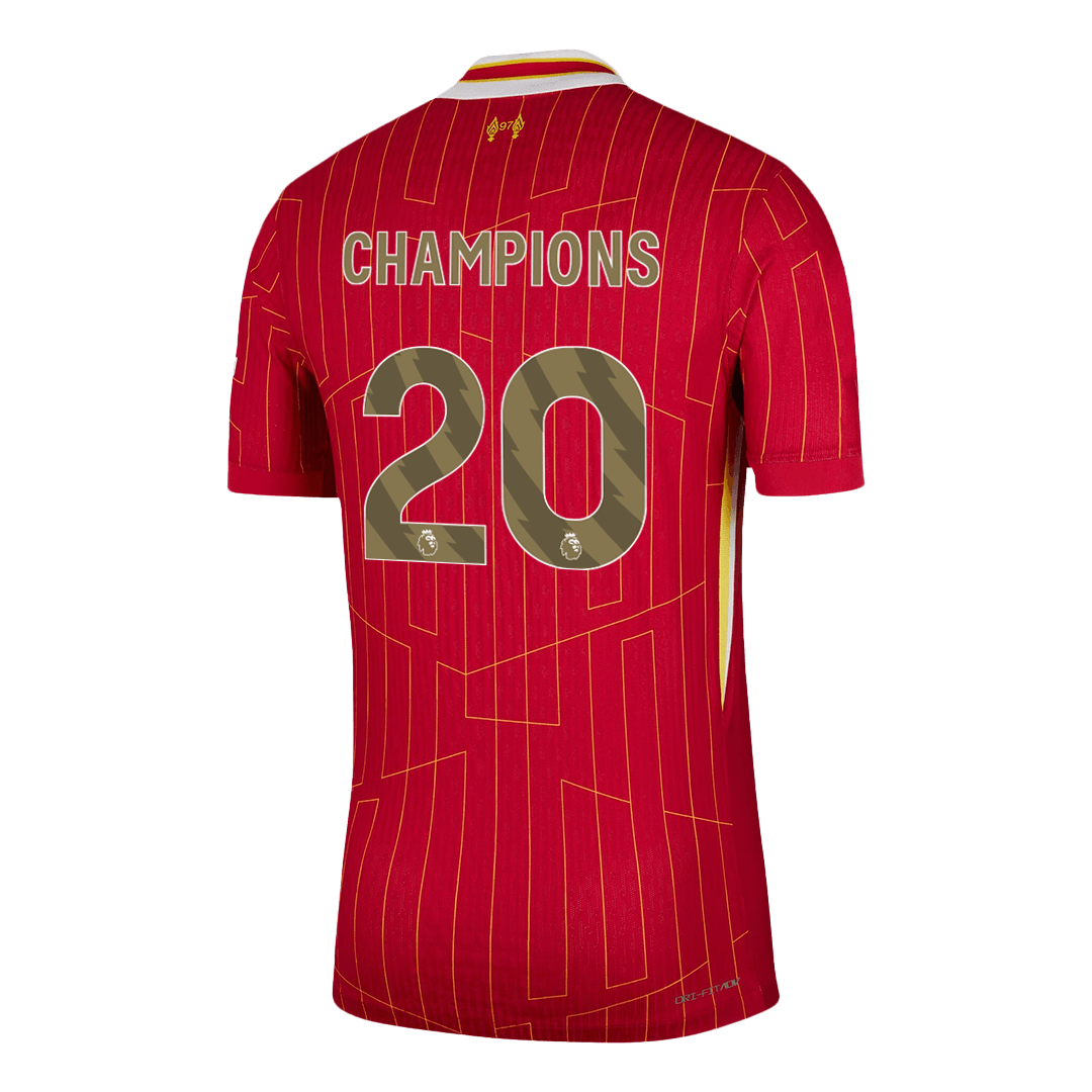 Men's Authentic CHAMPIONS #20 Liverpool Home Soccer Jersey Shirt - Player Version - Pro Jersey Shop