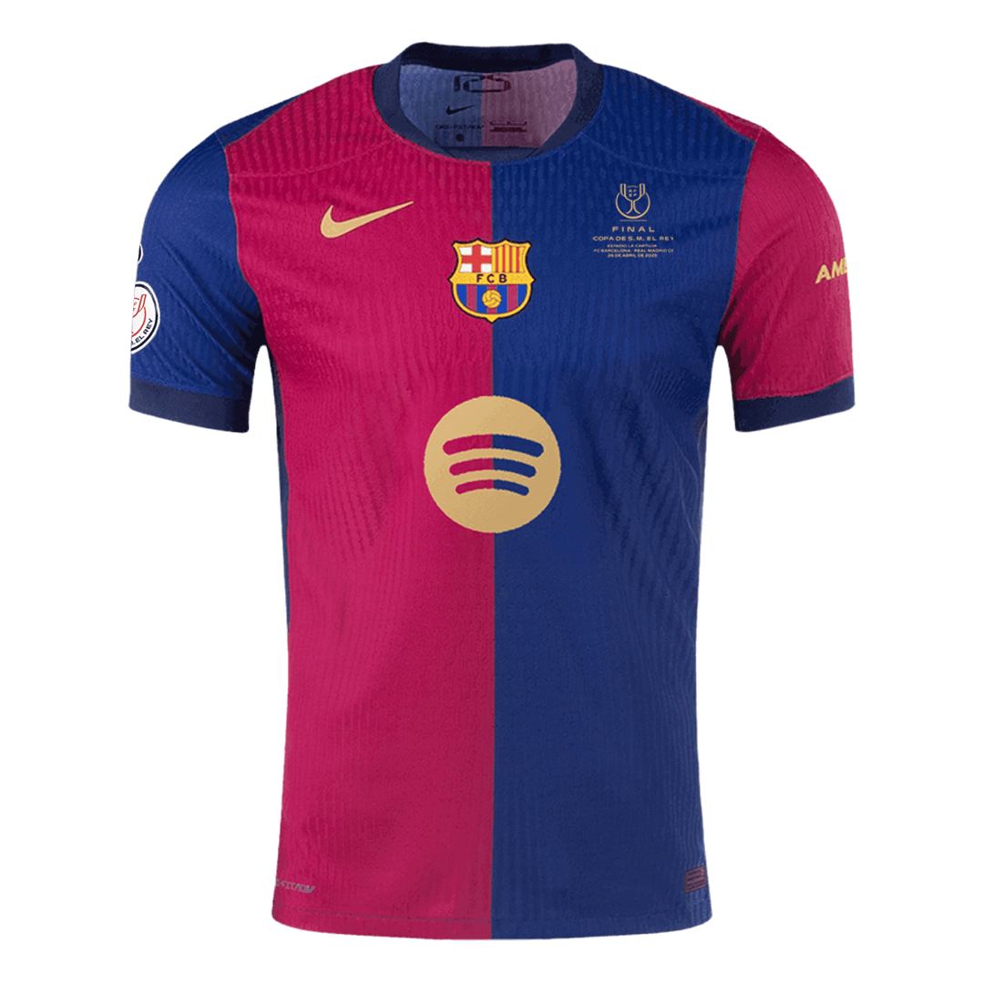 Men's Authentic Barcelona Home Soccer Jersey Shirt Copa del Rey Final - Player Version - Pro Jersey Shop