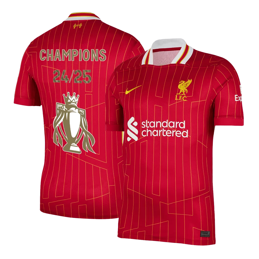 Premium Quality Men's Liverpool Home Soccer Jersey Shirt CHAMPIONS 2024/25 - Fan Version - Pro Jersey Shop