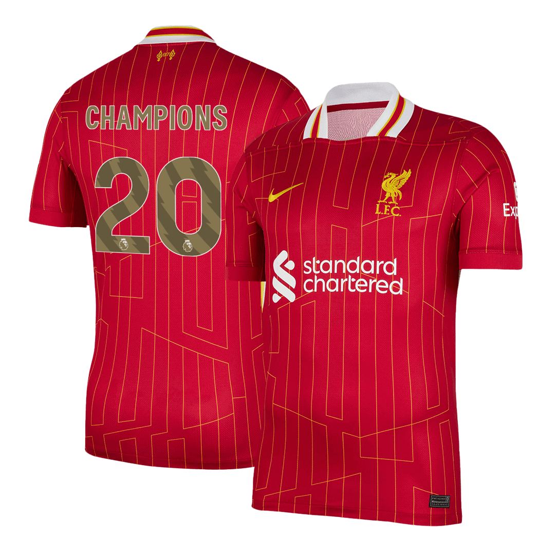 Premium Quality Men's CHAMPIONS #20 Liverpool Home Soccer Jersey Shirt - Fan Version - Pro Jersey Shop