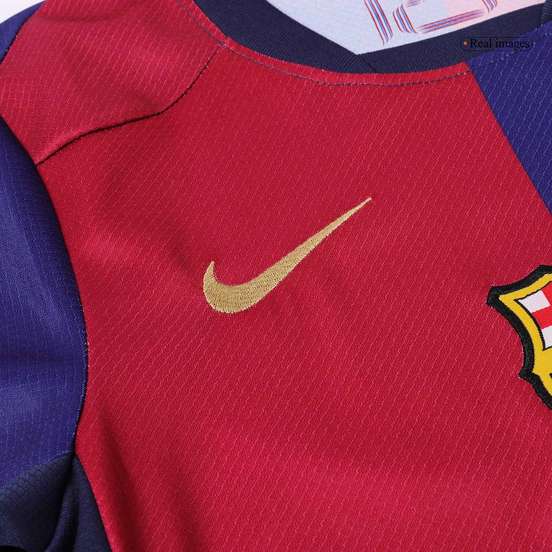 Kids Barcelona Home Spotify Logo Without Text Soccer Jersey Kit (Jersey+Shorts) - Pro Jersey Shop