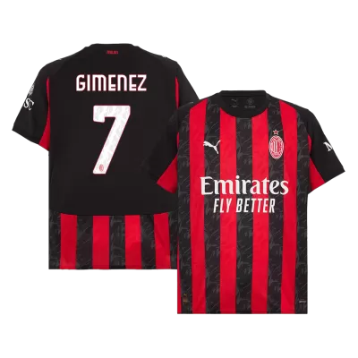Men's GIMENEZ #7 AC Milan Home Soccer Jersey Shirt 2025/26 - Fan Version - Pro Jersey Shop