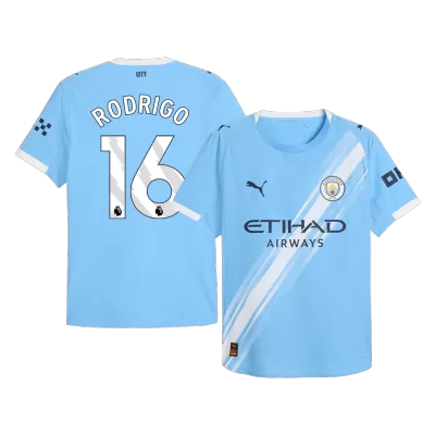 Men's Authentic RODRIGO #16 Manchester City Home Soccer Jersey Shirt 2025/26 - Player Version - Pro Jersey Shop