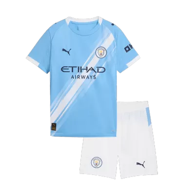Kids Manchester City Home Soccer Jersey Kit (Jersey+Shorts) 2025/26 - Pro Jersey Shop