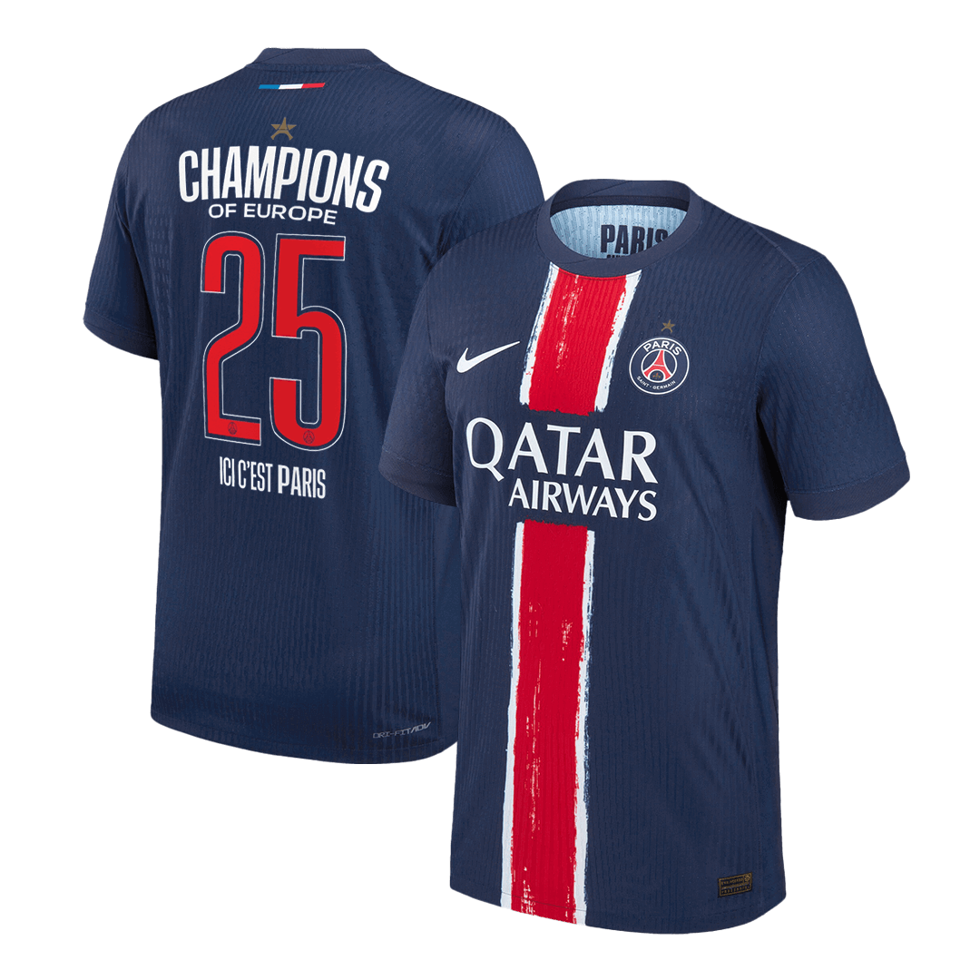 PSG CHAMPIONS #25 Home Soccer Match Jersey - Pro Jersey Shop