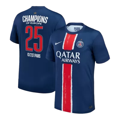 Men's CHAMPIONS #25 PSG Home Soccer Jersey Shirt 2024/25 - Fan Version - Pro Jersey Shop