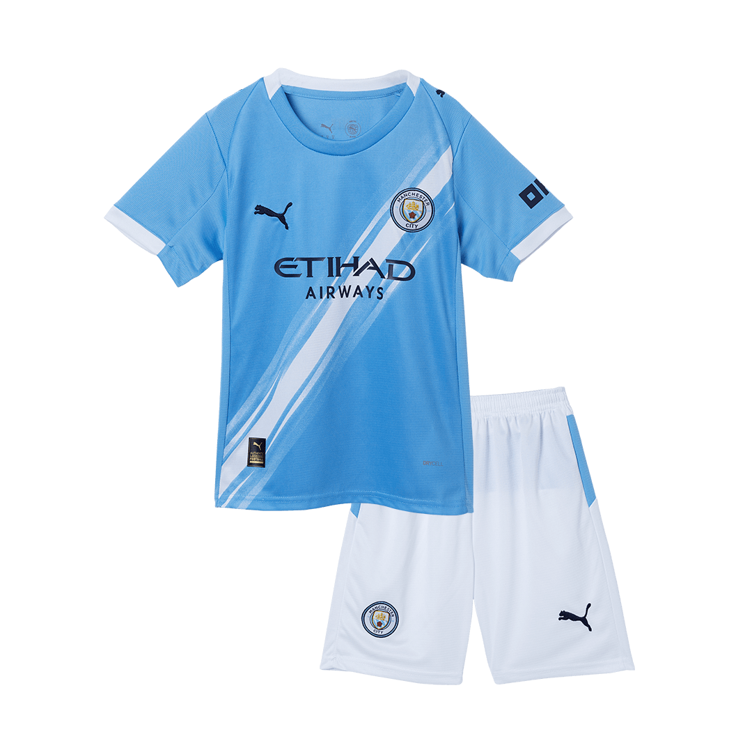 Kids Manchester City Home Soccer Jersey Kit 2025/26 - Pro Jersey Shop