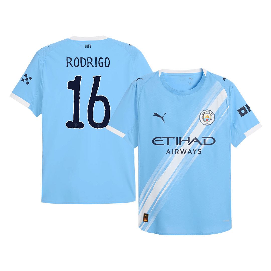 Manchester City RODRIGO #16 Home Soccer Match Jersey 2025/26 - Club World Cup Font - Pro Jersey Shop