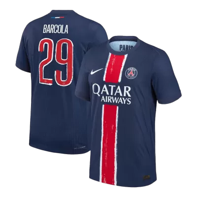 UCL Men's Authentic BARCOLA #29 PSG Home Soccer Jersey Shirt 2024/25 - Player Version - Pro Jersey Shop