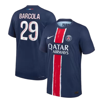 Men's Authentic BARCOLA #29 PSG Home Soccer Jersey Shirt 2024/25 - Player Version - Pro Jersey Shop