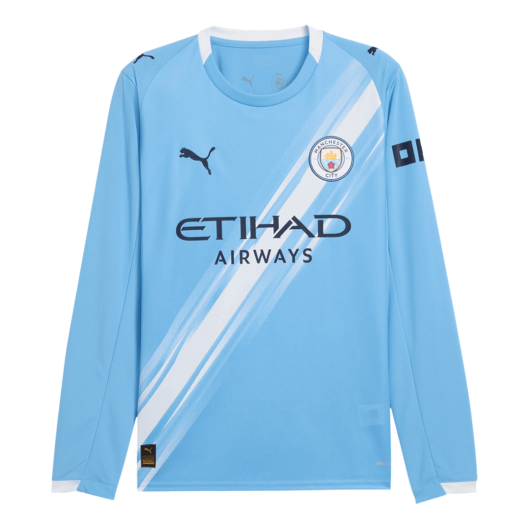 Manchester City Home Soccer Long Sleeves Fan Jersey 2025/26 - Pro Jersey Shop