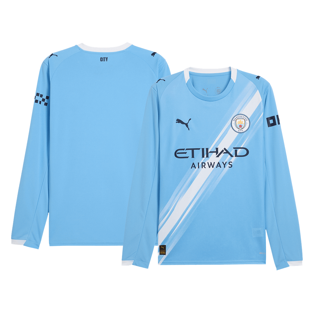 Manchester City Home Soccer Long Sleeves Fan Jersey 2025/26 - Pro Jersey Shop