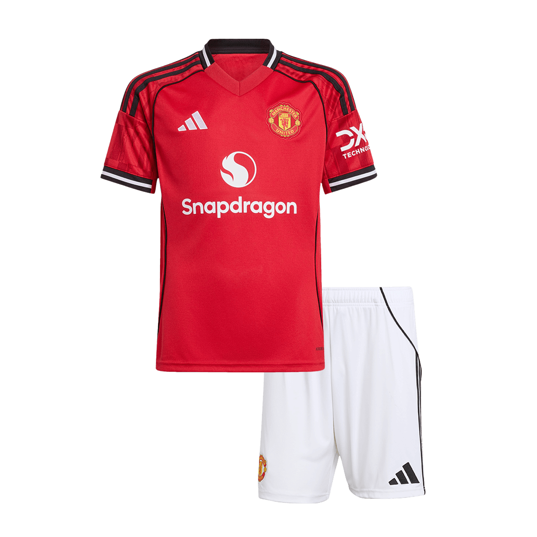 Kids Manchester United Home Soccer Jersey Kit 2025/26 - Pro Jersey Shop