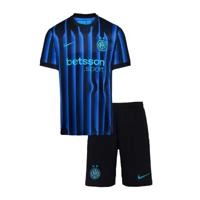 Kids Inter Milan Home Soccer Jersey Kit (Jersey+Shorts) 2025/26 - Pro Jersey Shop
