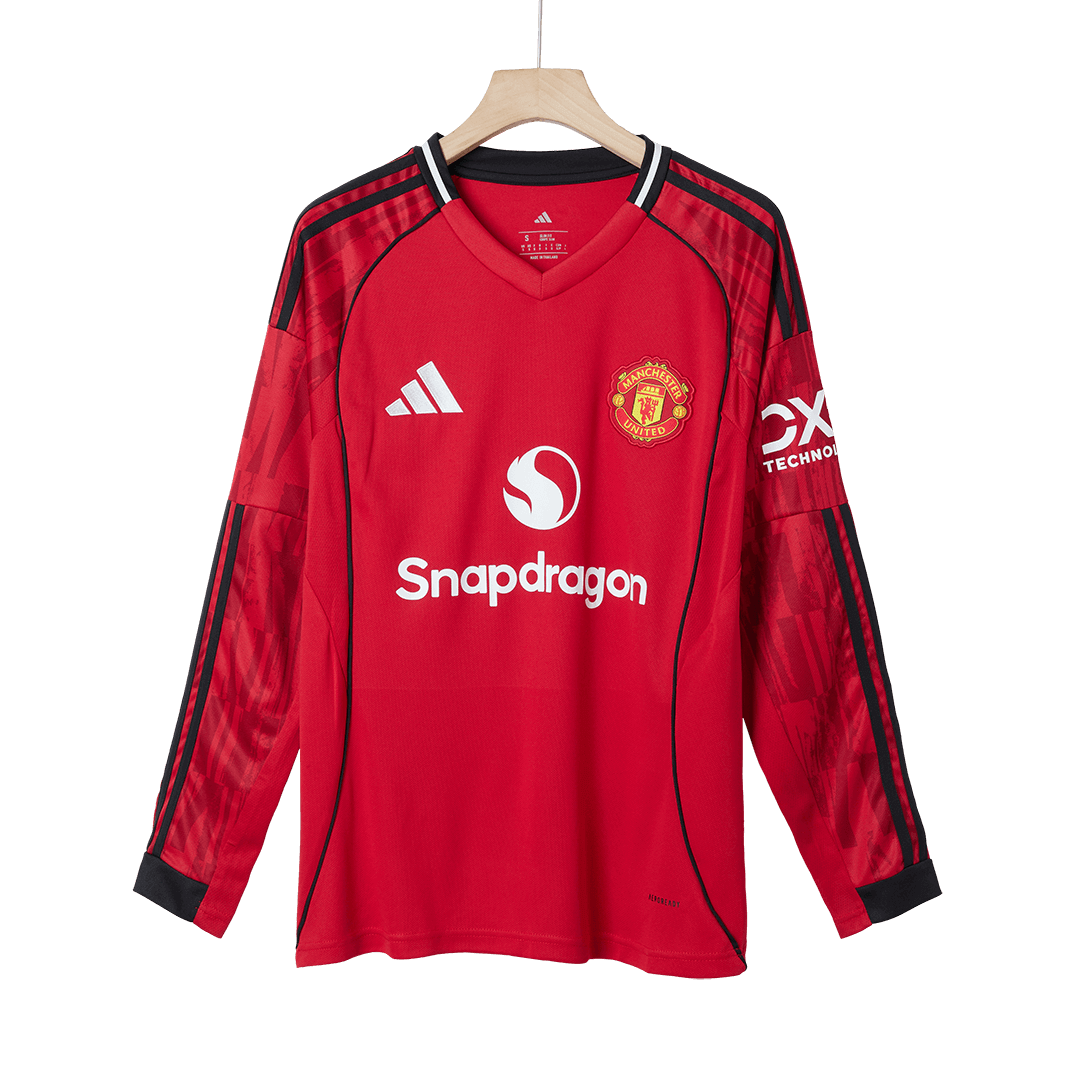 Manchester United Home Soccer Long Sleeves Fan Jersey 2025/26 - Pro Jersey Shop