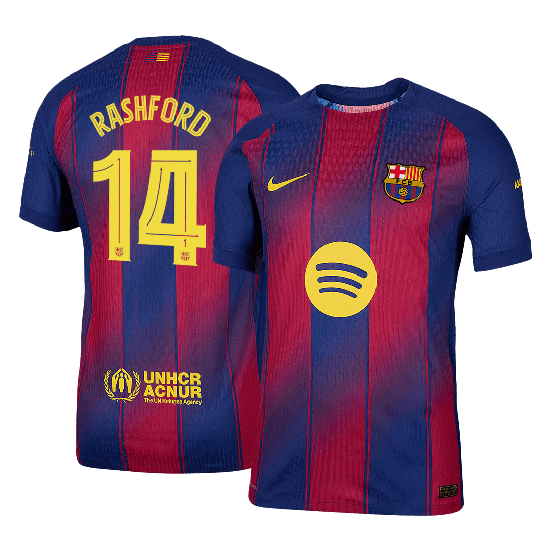 Barcelona RASHFORD #14 Home Soccer Match Jersey 2025/26 UCL - Pro Jersey Shop