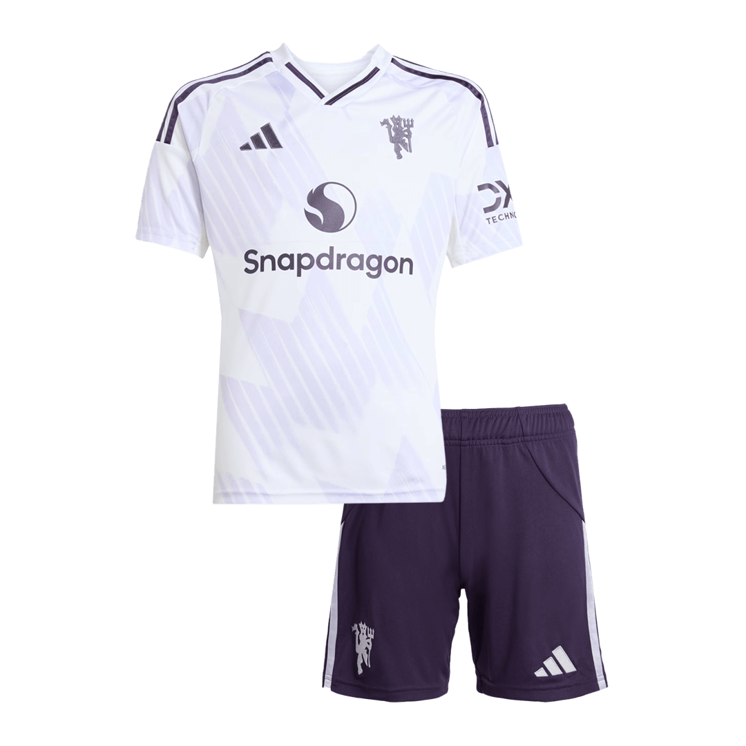 Kids Manchester United Away Soccer Jersey Kit 2025/26 - Pro Jersey Shop