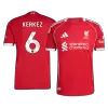 Liverpool KERKEZ #6 Home Soccer Jersey Authentic 2025/26 - Pro Jersey Shop