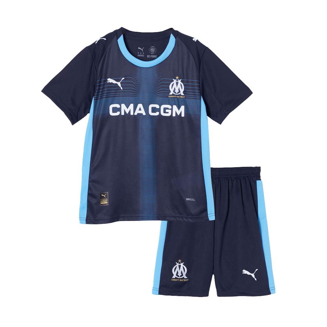 Kids Marseille Away Soccer Jersey Kit 2025/26 - Pro Jersey Shop