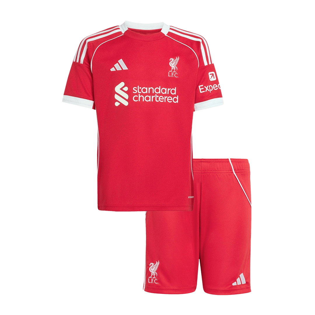 Kids Liverpool Home Soccer Jersey Kit 2025/26 - Pro Jersey Shop