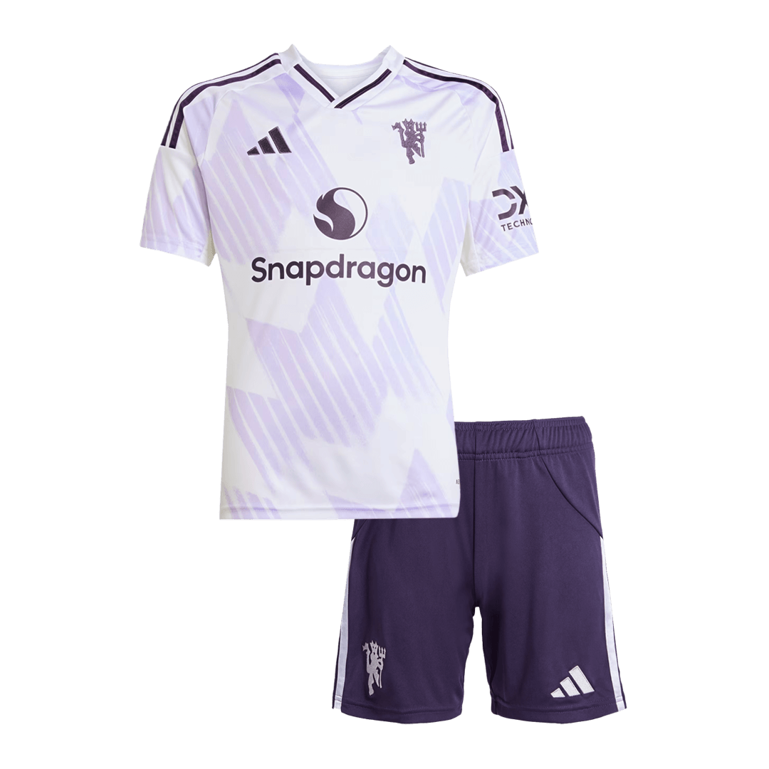 Kids Manchester United Away Soccer Jersey Kit 2025/26 - Pro Jersey Shop
