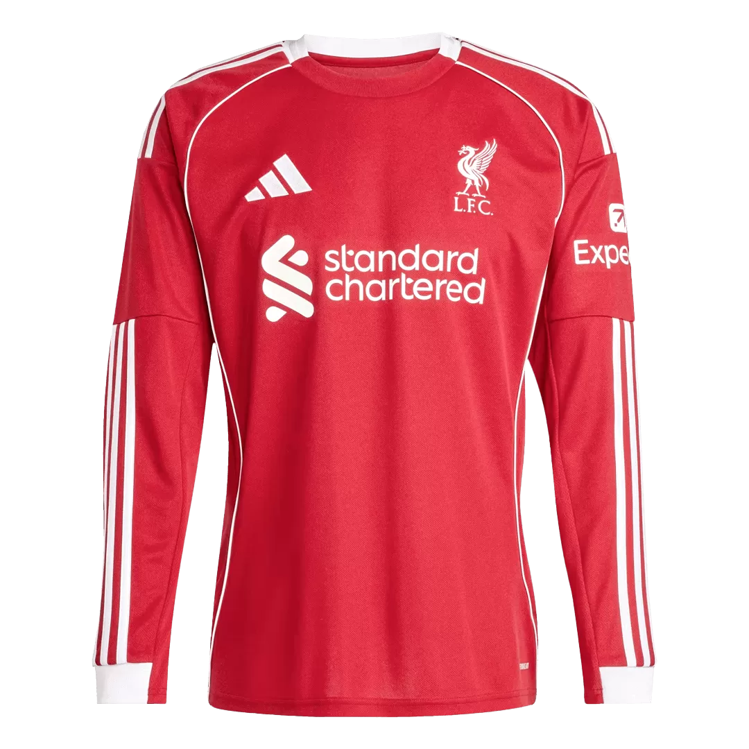 Liverpool Home Soccer Long Sleeves Jersey Replica 2025/26 - Pro Jersey Shop