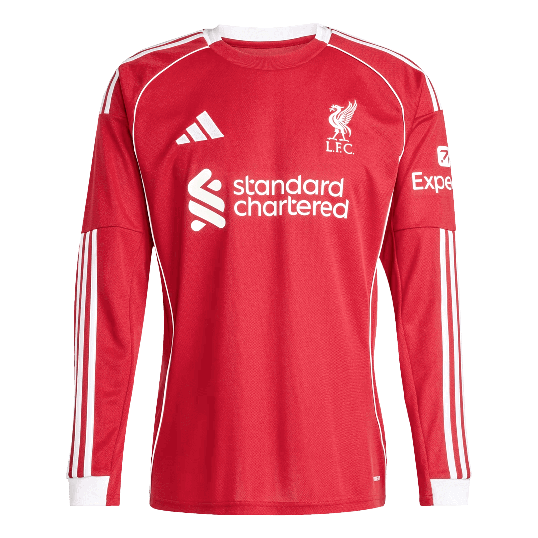 Liverpool Home Soccer Long Sleeves Jersey Replica 2025/26 - Pro Jersey Shop