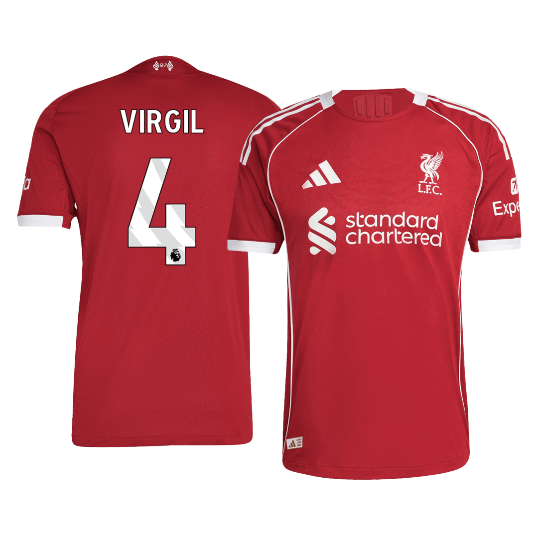 Liverpool VIRGIL #4 Home Soccer Jersey Authentic 2025/26 - Pro Jersey Shop