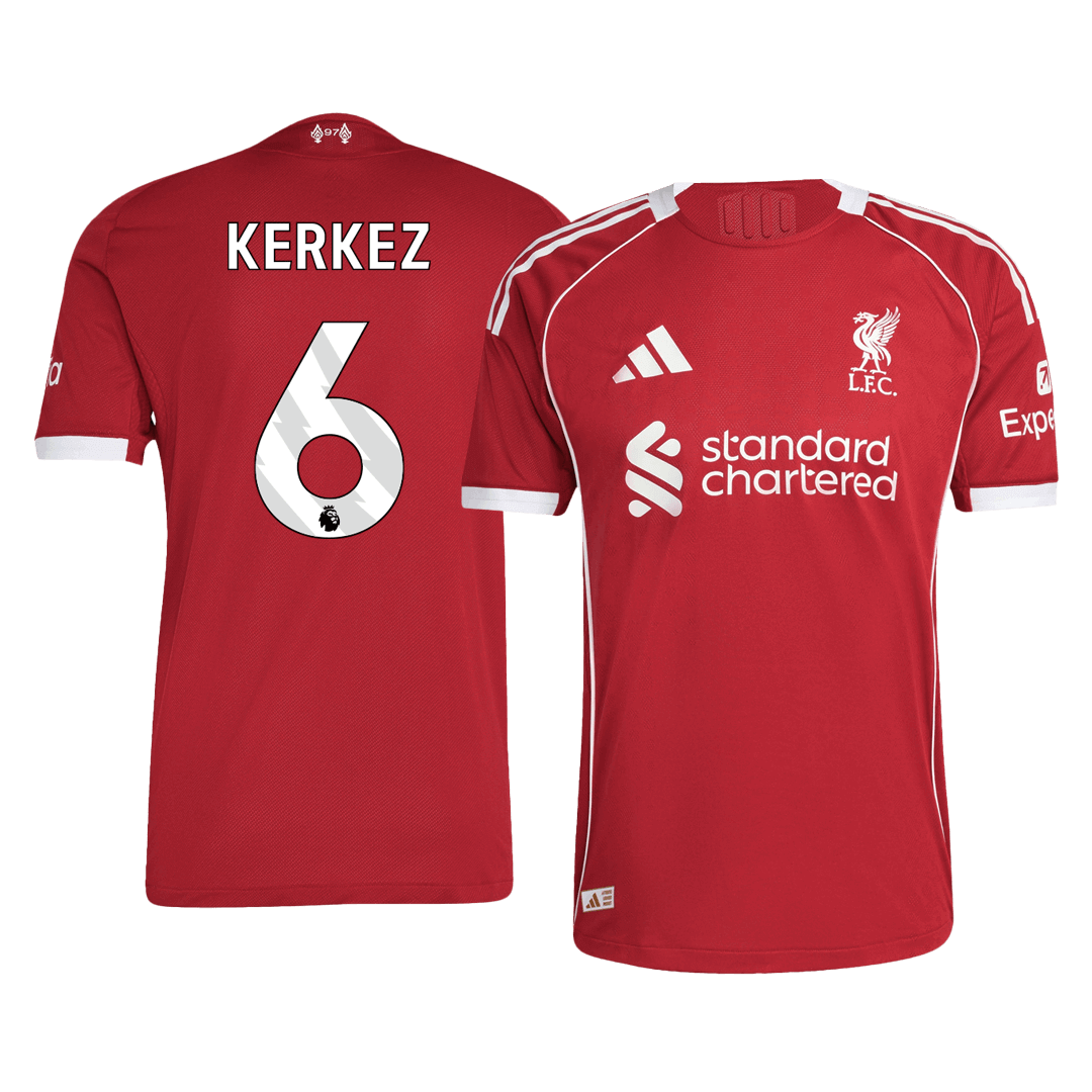 Liverpool KERKEZ #6 Home Soccer Jersey Authentic 2025/26 - Pro Jersey Shop