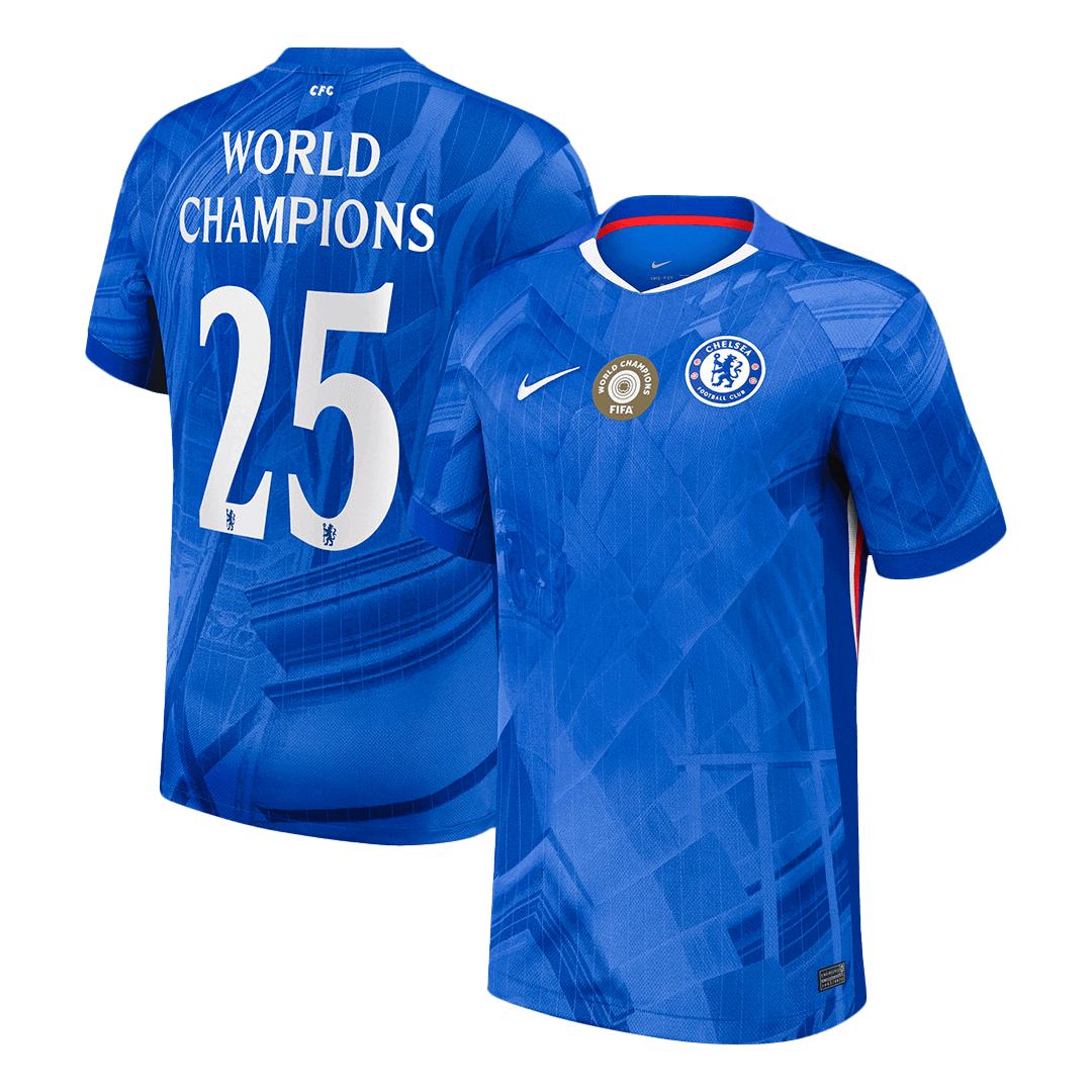 Chelsea WORLD CHAMPIONS #25 Home Soccer Fan Jersey 2025/26 - Pro Jersey Shop