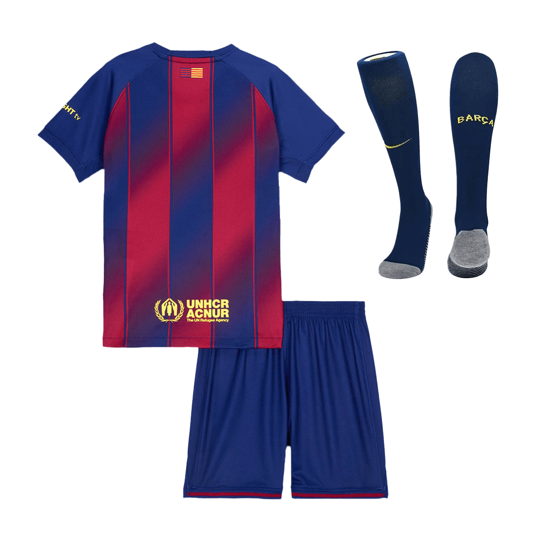 Kids Barcelona Home Soccer Jersey Full Kit 2025/26 - Pro Jersey Shop