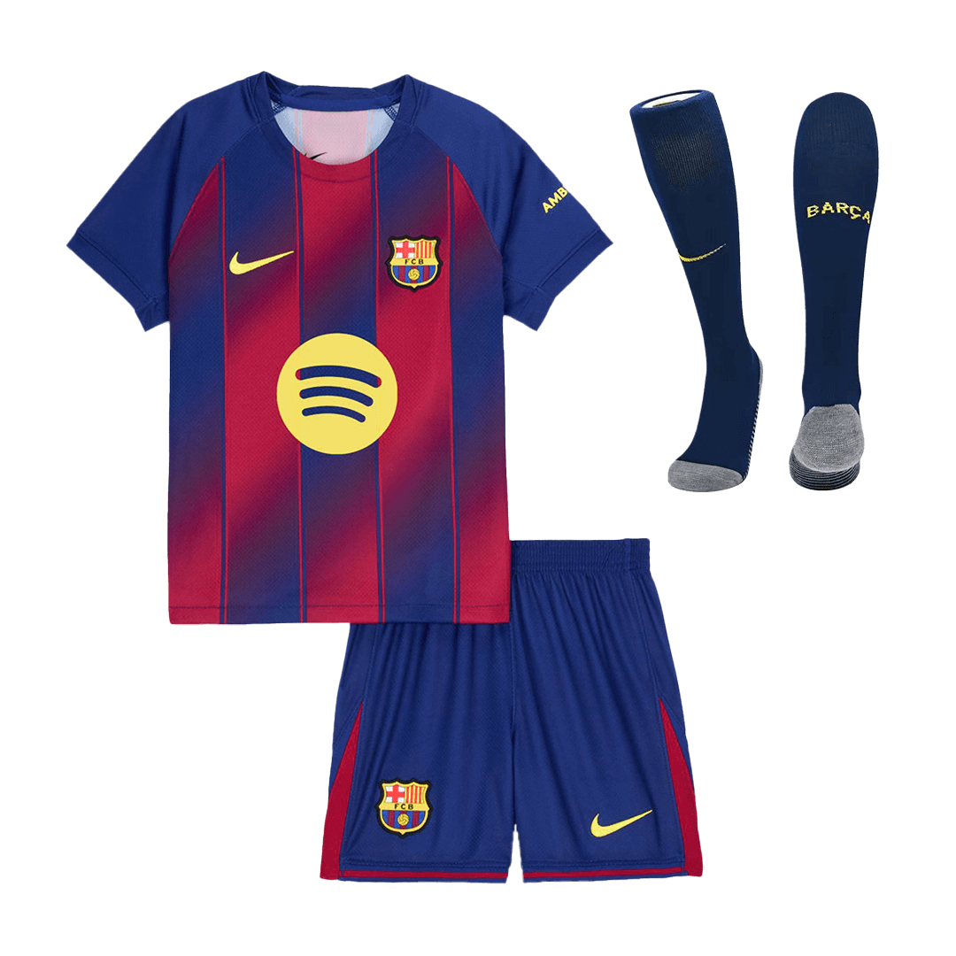 Kids Barcelona Home Soccer Jersey Full Kit 2025/26 - Pro Jersey Shop