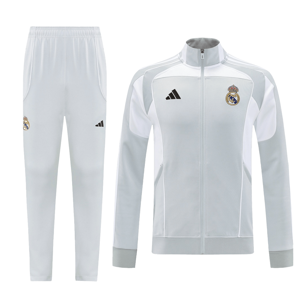 Real Madrid Home Training Jacket Kit 2025/26 - Gray - Pro Jersey Shop