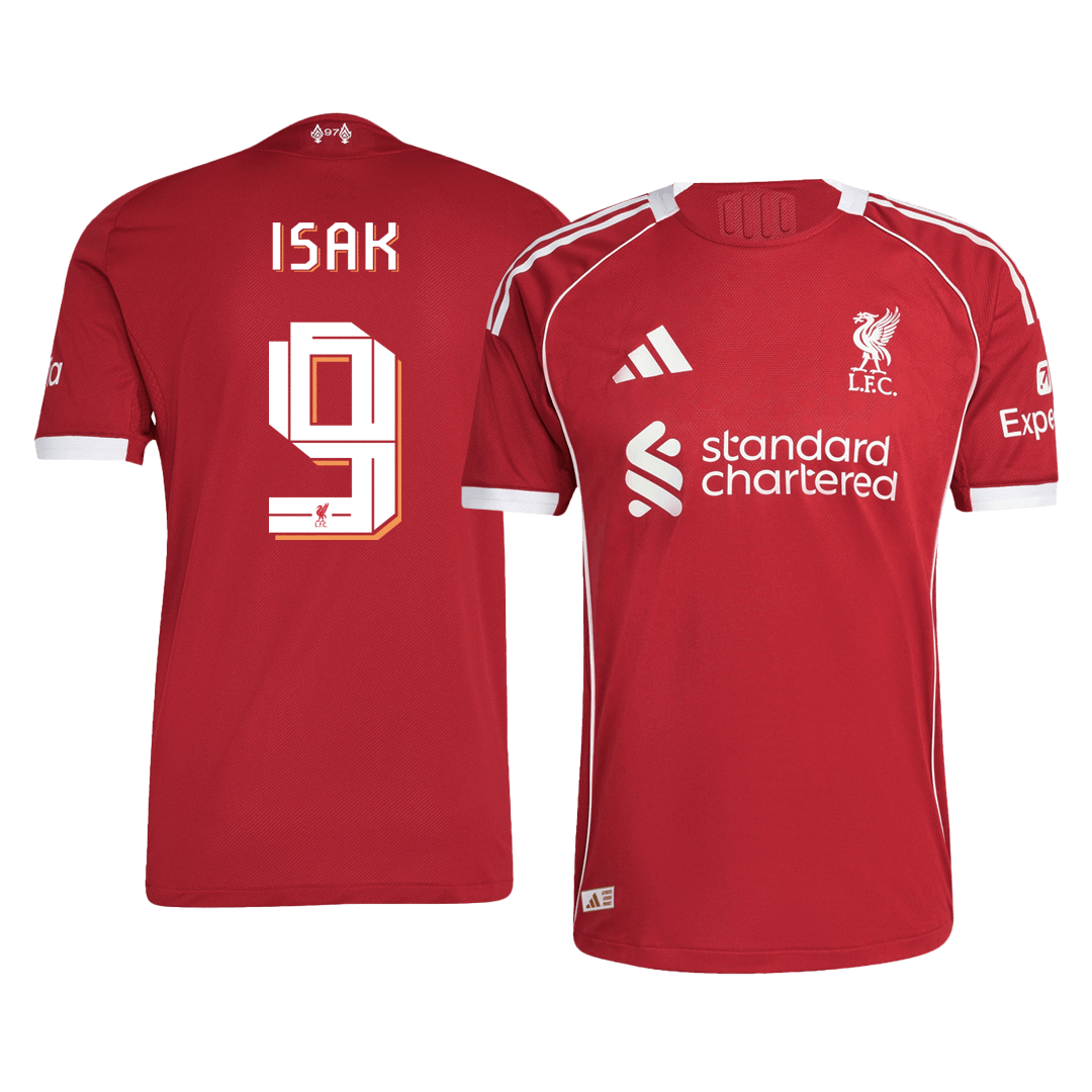 Liverpool ISAK #9 Home Soccer Jersey Authentic 2025/26  UCL - Pro Jersey Shop