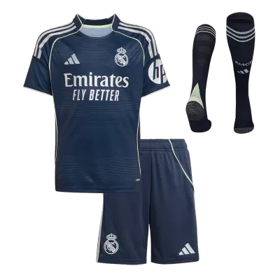 Kids Real Madrid Away Soccer Jersey Full Kit 2025/26 - Pro Jersey Shop