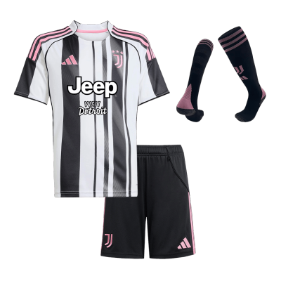 Kids Juventus Home Soccer Jersey Full Kit 2025/26 - Pro Jersey Shop