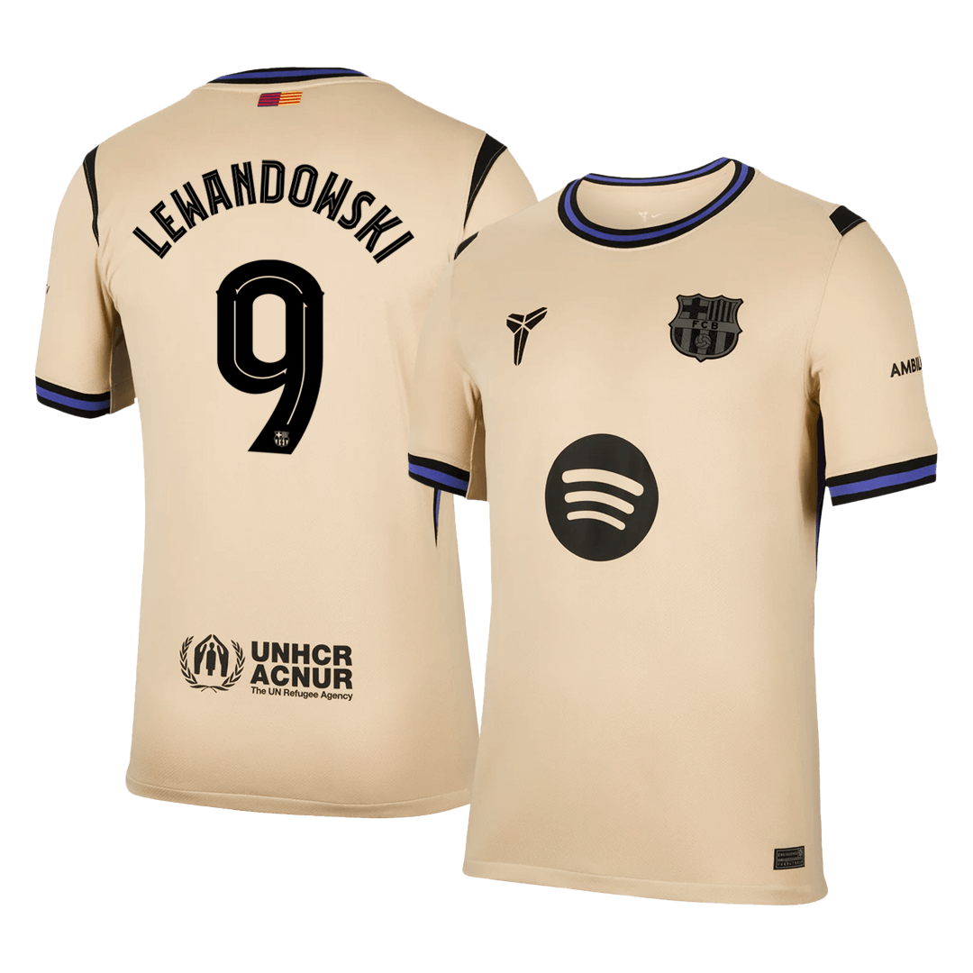 Barcelona LEWANDOWSKI #9 Away Soccer Jersey Replica 2025/26 UCL - Pro Jersey Shop
